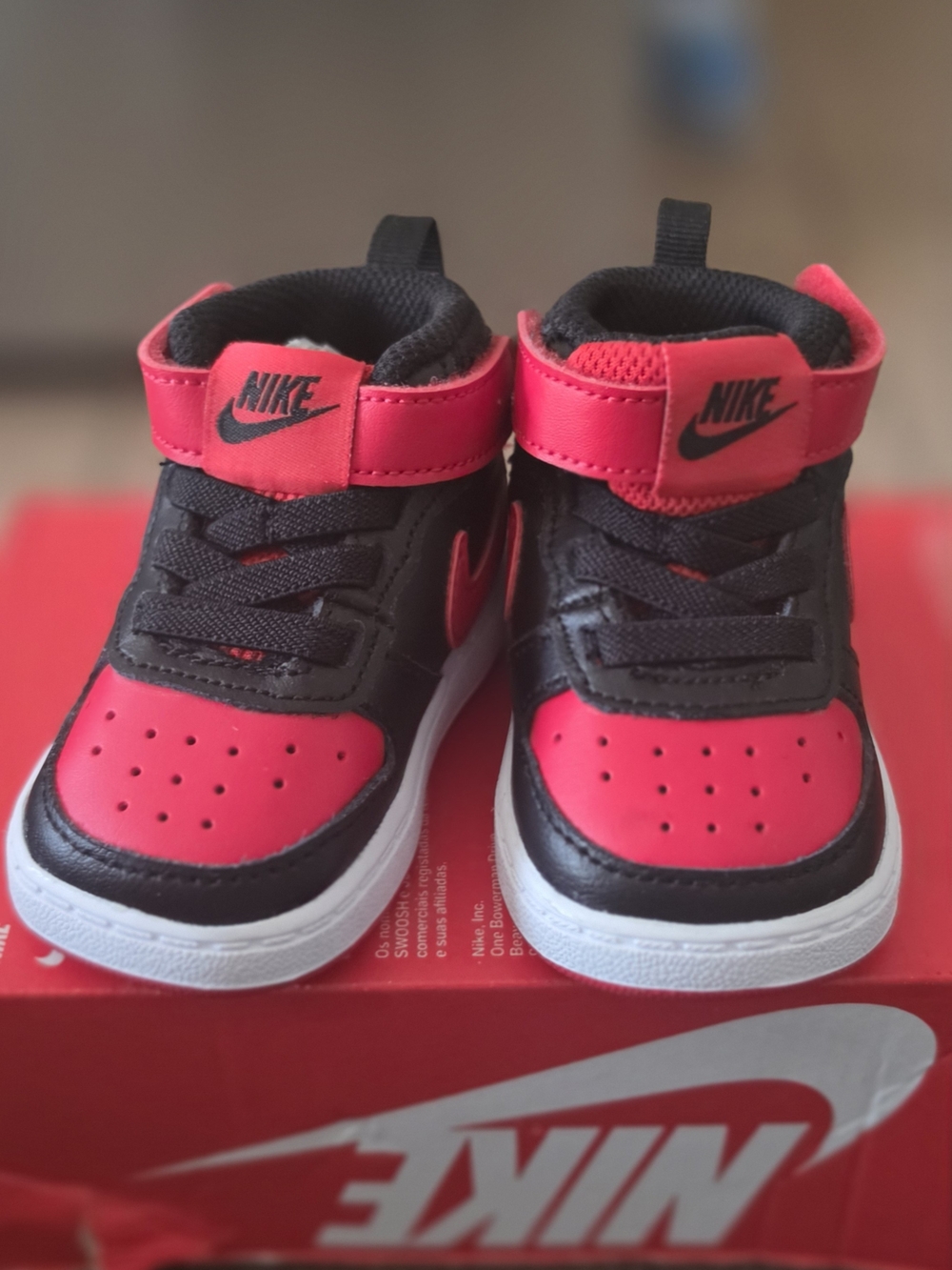 Nike Baby High-Top Sneakers in Black and Red